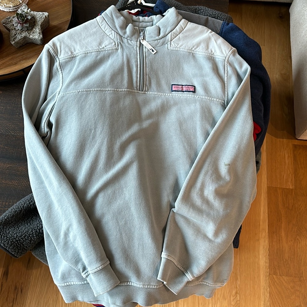 Men’s Vineyard Vines Grey Quarter Zip, medium